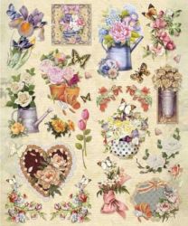 Transparente Sparkling Embossed Sticker 6013-0901 Blumen